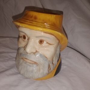 Vintage Fisherman Nautical East Coast Coffee Mug Cup Signed Boho